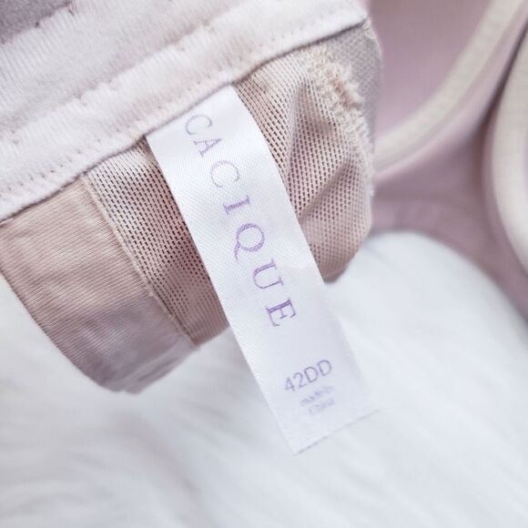 Cacique Tan Satin No Wire Full Coverage Bra 42DD - Picture 5 of 5